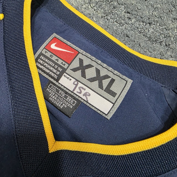 Vintage Nike Team MICHIGAN XXL Pullover V-Neck Windbreaker Jacket Anorak - Picture 5 of 9